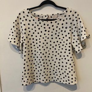 Anthropologie ruffled short sleeve top